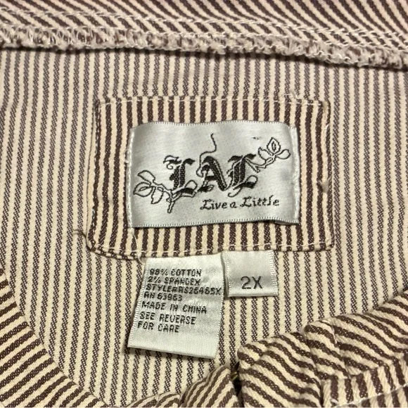 Live a Little Brown and Cream Striped Lightweight Jacket - Picture 3 of 10